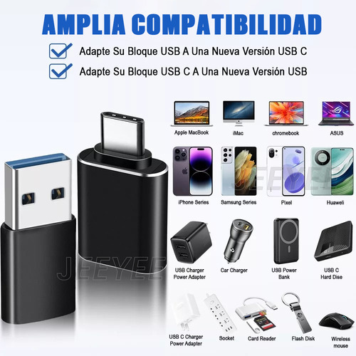 4 Piezas Adaptador Otg Usb Tipo C A Usb 3.0 5gbps
