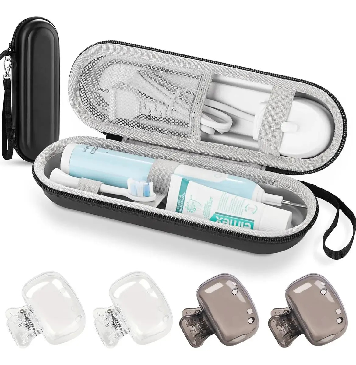 Portacepillos de Dientes MHUITW Viaje PVC con 4 Protectores Portátil