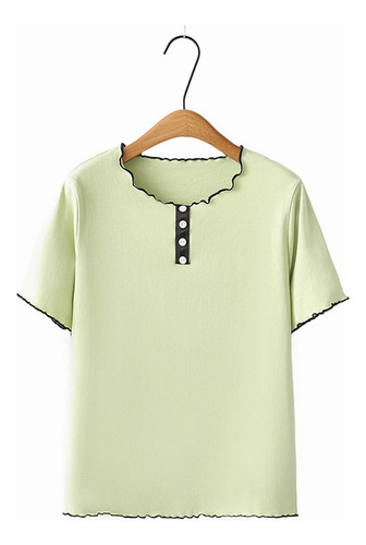 A Camiseta De Verano Para Mujer, Talla Grande, Color Liso,