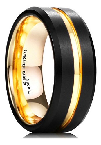 King Will Duo Mens 7mm 8mm Tungsten Carbide Ring Rose Gold/y