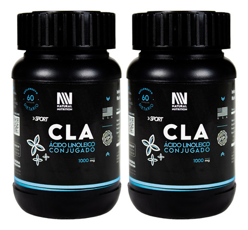 Natural Nutrition Kit X2 Cla Acido Linoleico Suplemento 60c