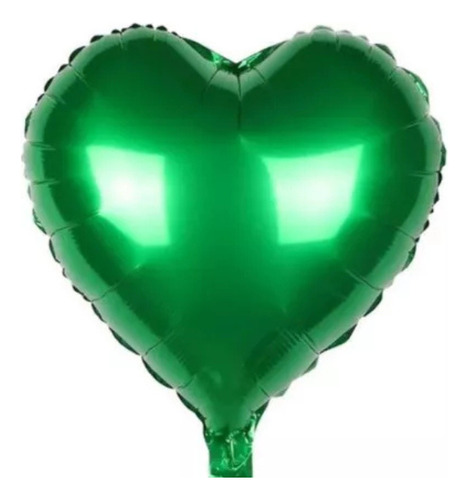 Globo Corazón Metalizado 18 Pulgadas Pack X 2 Unidades Verde Corazón