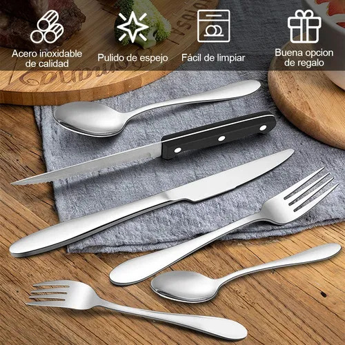 Juego De Cubiertos De Acero Inoxidable, 30 Piezas, Cuchillo,