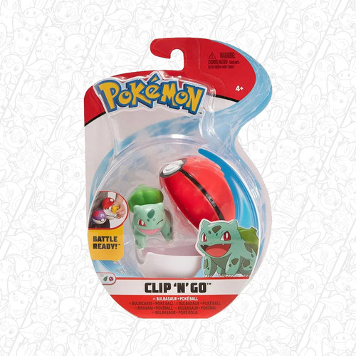 Clip N Go Boneco Pokémon Mini Figura Bulbasaur E Poke Ball