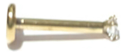 Piercing Titanio Labret 8mm Dourado Pedrinha 2mm Tragus