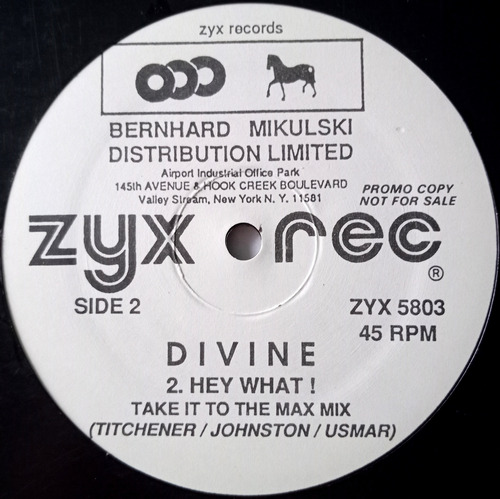Divine - Hey You! (remix) Vinil High Energy Maxi Single 80`s Edición Limitada (Usado)