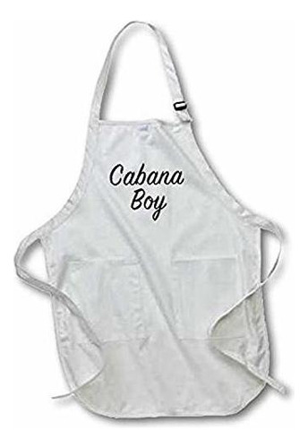 3d Rose Cabana Boy Full Length Apron-with Pockets, 22 X
