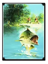 Comprar #1463 - Cuadro Decorativo Vintage - Pesca Rio Caña Pez Bote