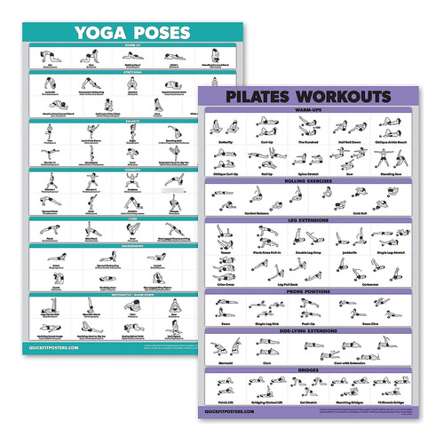 Paq 2 Posturas De Yoga Y Tapete De Pilates Jgo Pósters De Ej