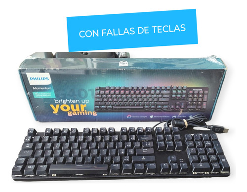 Teclado Mecánico Philips Rgb Gamer Usb Con Fallas En Teclas