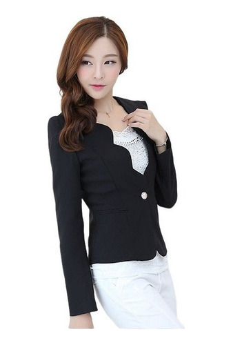 Chaqueta Delgada For Mujer Estilo Coreano Blazer Recortada