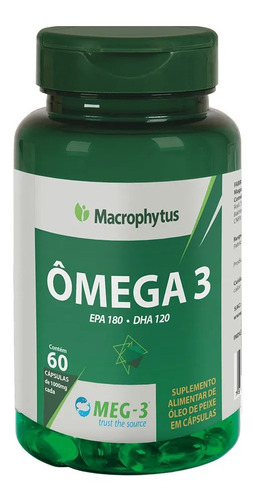 Suplemento em cápsula Macrophytus  Ômega 3 ácidos graxos Ômega 3 em pote de 60g 60 un