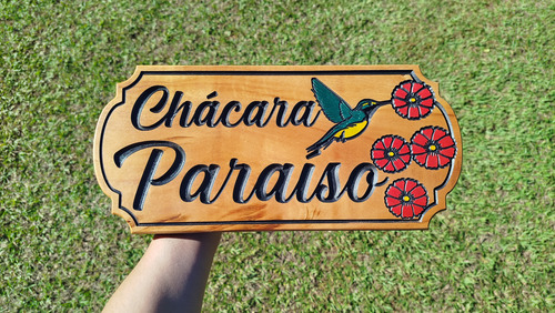 Placa Personalizada Com Sua Frase 40x20cm Colorida