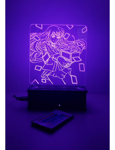 Luminária Led 3d, Yumeko Zabami, 16 Cores+controle, Anime