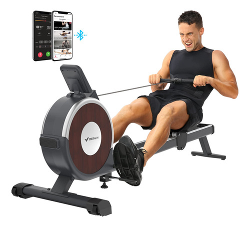 Maquina Remo Magnetica Merach Bluetooth Riel Deslizante 16