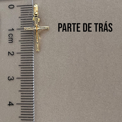 Pingente Cruz Em Ouro 18k Pequena Com Cristo Crucifixo Inri