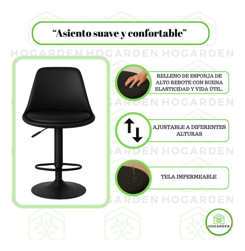 Banco Alto Eames Minimalista 5 Pzs Para Barra Giratorio