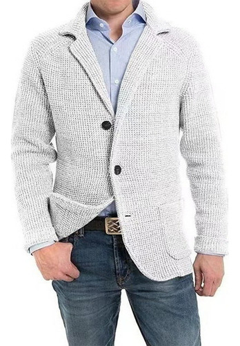 Chaqueta De Punto Casual De Un Solo Pecho Para Hombre