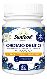 Orotato De Lítio 5mg/cap 60 Cápsulas - Sunfood Clinical