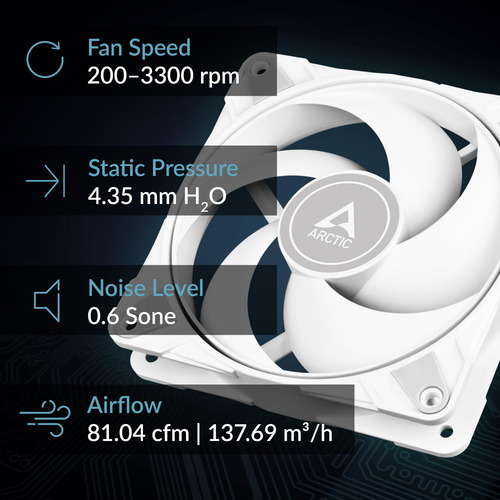 Ventilador De Pc Arctic P12 Max De Alto Desempenho 120 Mm Br
