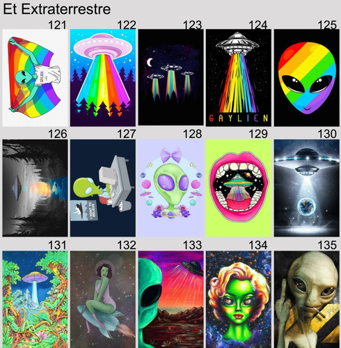 Imagem 9 de 10 de Kit 10 Placas Decorativas Et Extraterrestre Alien
