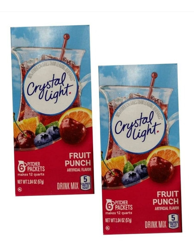 2x Crystal Light Fruit Ponch / Polvo Mix De Dieta