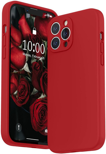 Carcasa Silicona (para Los Modelos De iPhone) Color Rojo iPhone 14 Pro Max (3 Cámaras)