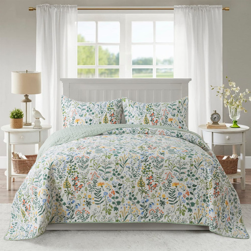 Newlake Juego De Colcha Y Edredón De Patchwork Reversible -