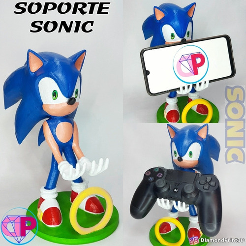 Soporte Sonic El Erizo Para Joystick Y Celular 