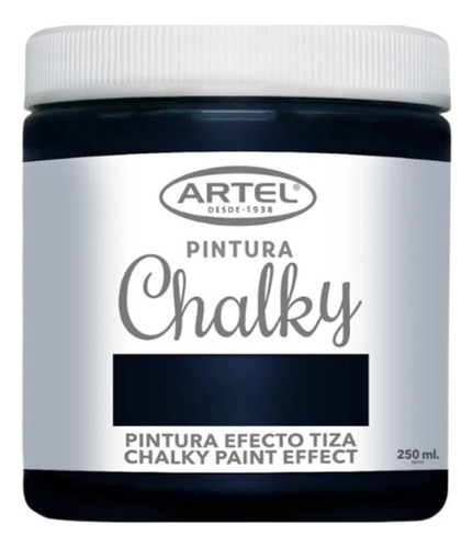 Pintura A La Tiza Artel Chalky 250 Ml Frasco Color Elección Color Negro