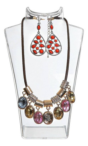Exhibidor De Busto Collar Aretes O Cadena Joyería Trasparent