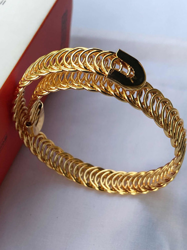 Brazalete Circular Fino Acero Inoxidable Ajustable