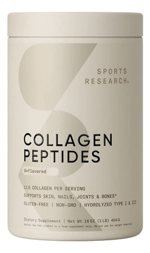 Sports Research Collagen Peptides Colágeno Hidrolizado 454gr