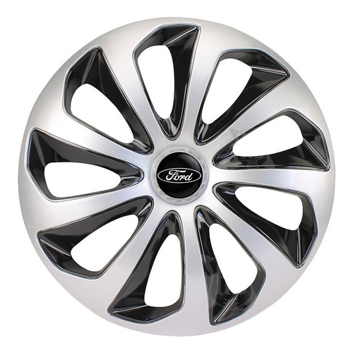 Calota Esportiva Aro 14 Velox Silver Black Ford Elitte