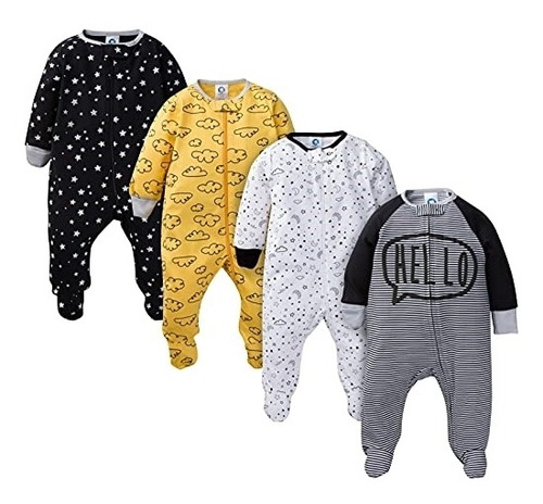 Ropa Para Bebe Paquete De 4 Pijamas Para Dormir Talla 0-3m