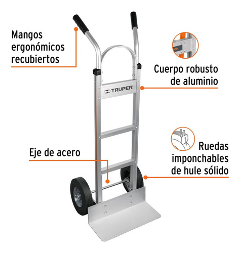Diablo De Carga De Aluminio 300 Kg Ruedas Imponchables 17245