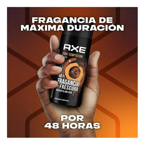 3 Desodorante En Aerosol Axe Dark Temptation 150ml Chocolate
