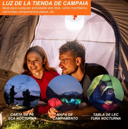 Lámpara Recargable Solar Linterna Camping Led For Acampar