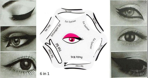 Stencil Para Delineado De Ojos Plantilla 6en1