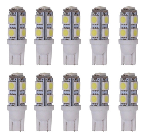 X10 Ampolletas Led T10 5050 Blanco Cola De Pescado 9 Smd