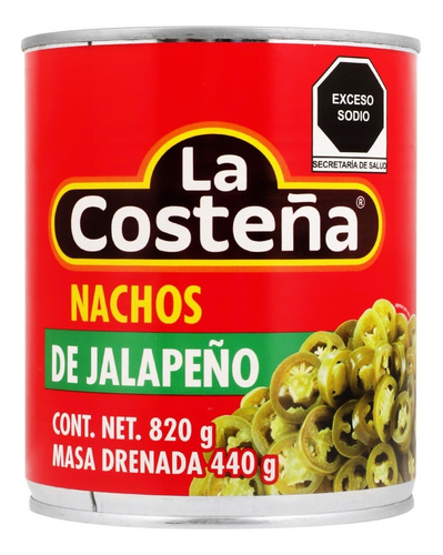 Nachos De Chiles Jalapeños La Costeña En Escabeche 820 Gr