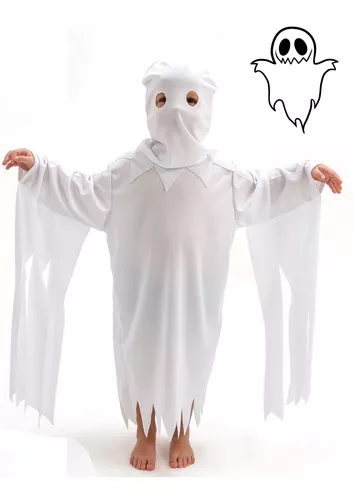 Fantasia Infantil Roupa Menino Fantasma Halloween C/ Máscara