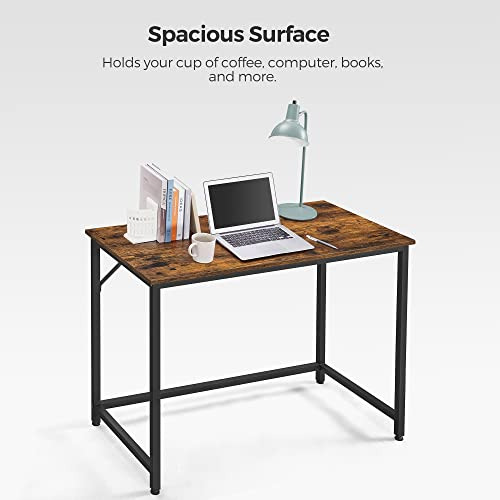 Escritorio Clasico Para Computadora De Madera Acero Marron
