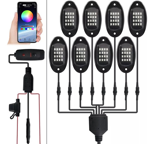 Zj Luces Led Rgb Rock De 8 Cápsulas, Luces De Neón, Luz N .
