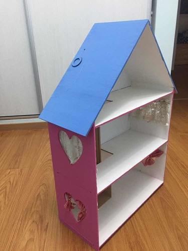 Casa De Muñecas Fibrofacil 3 Pisos Pintada Nueva