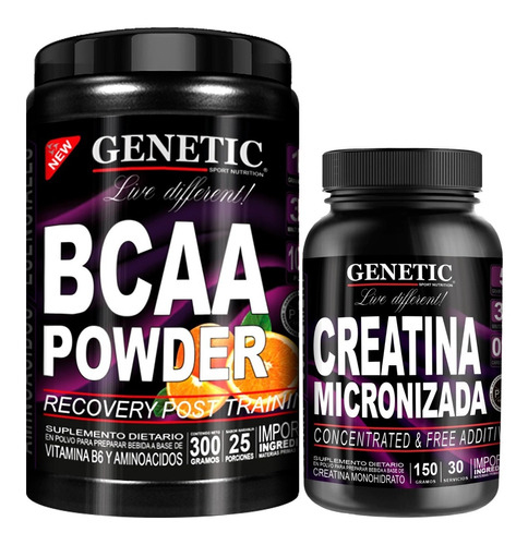 Crecimiento Muscular Definido Bcaa Powder + Creatina Genetic