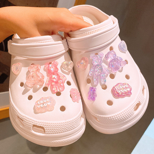 Zapatos Agujeros Pink Purple Bears Girly Style Diy