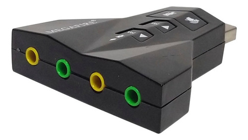 Tarjeta De Sonido Externa Usb Audio 7.1 Canales 2 Aux 2 Mic Color Negro
