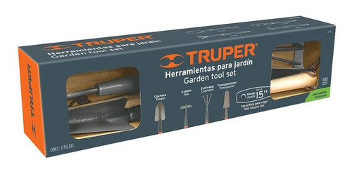 Imagen 2 de 5 de Kit Juego Herramientas Jardineria 4 Piezas 15 Truper 15040