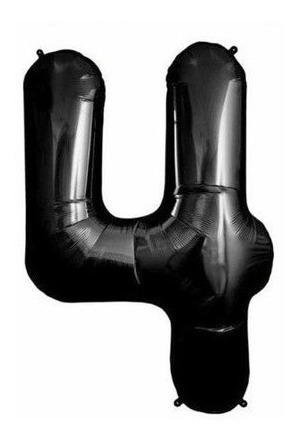 Imagen 2 de 2 de Globos Número Metalizado Color Negro Grande 81 Cm - 0 Al 9